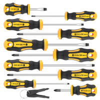 Amartisan                                10-Piece Magnetic Screwdrivers Set, 5 Phillips and 5 Slotted Tips Professional Cushion                                Grip Screwdriver Set