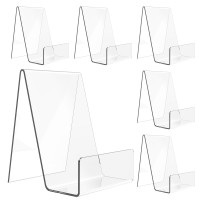 6 Pack Acrylic                                Book Stand, Clear Easel Stand for Display, Book Display Holder, Display Stand for Album,                                CD, Magazine, Postcard, Picture, Plate, Artworks, Phone, Tablet